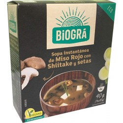Sopa miso rojo con verduras