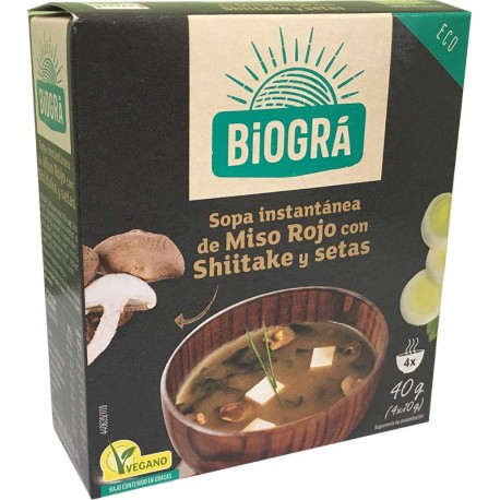 Sopa miso rojo con verduras