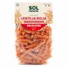 Macarrones lenteja roja