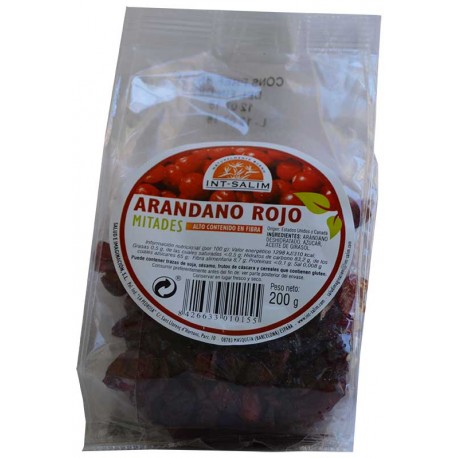 Arandanos rojos mitades